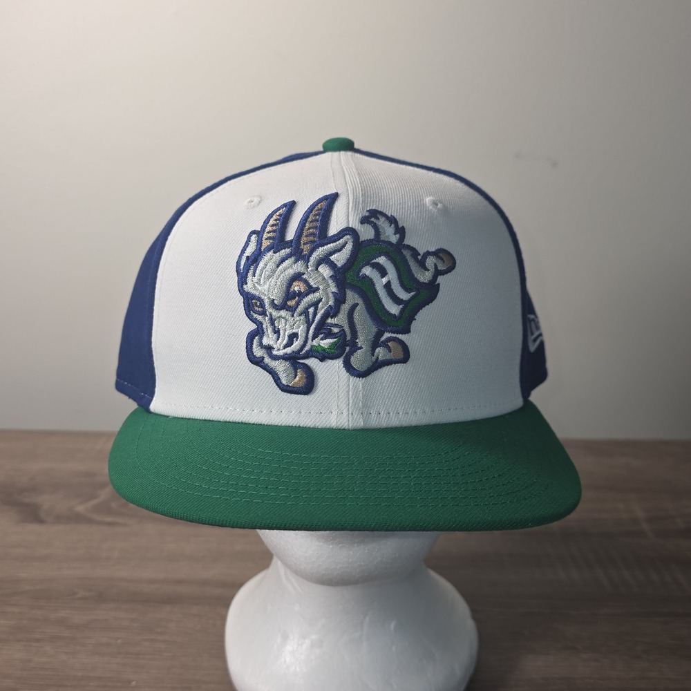 New Era 59FIFTY Hartford Yard Goats MiLB Fitted Hat 7 1/2 Blue White Green